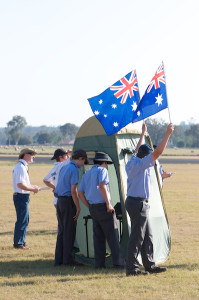 Team &ldquo;Look mAh, no hands!&rdquo; signalling the UAV is in fully autonomous mode